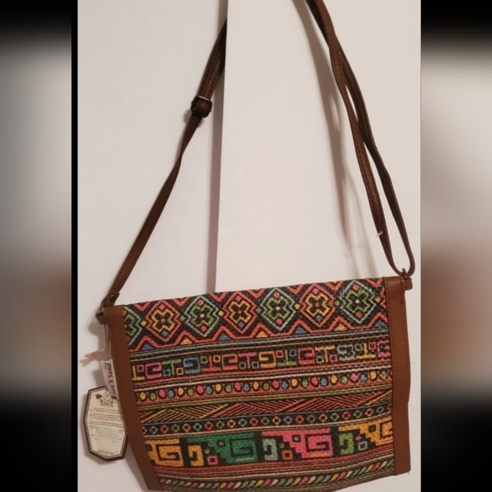 Sun N Sand Natural straw crossbody purse